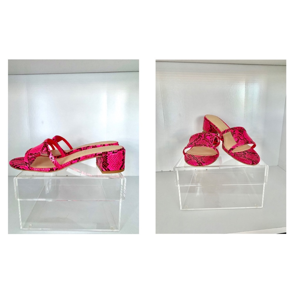 1 1/2 inch pink snake skin sandals